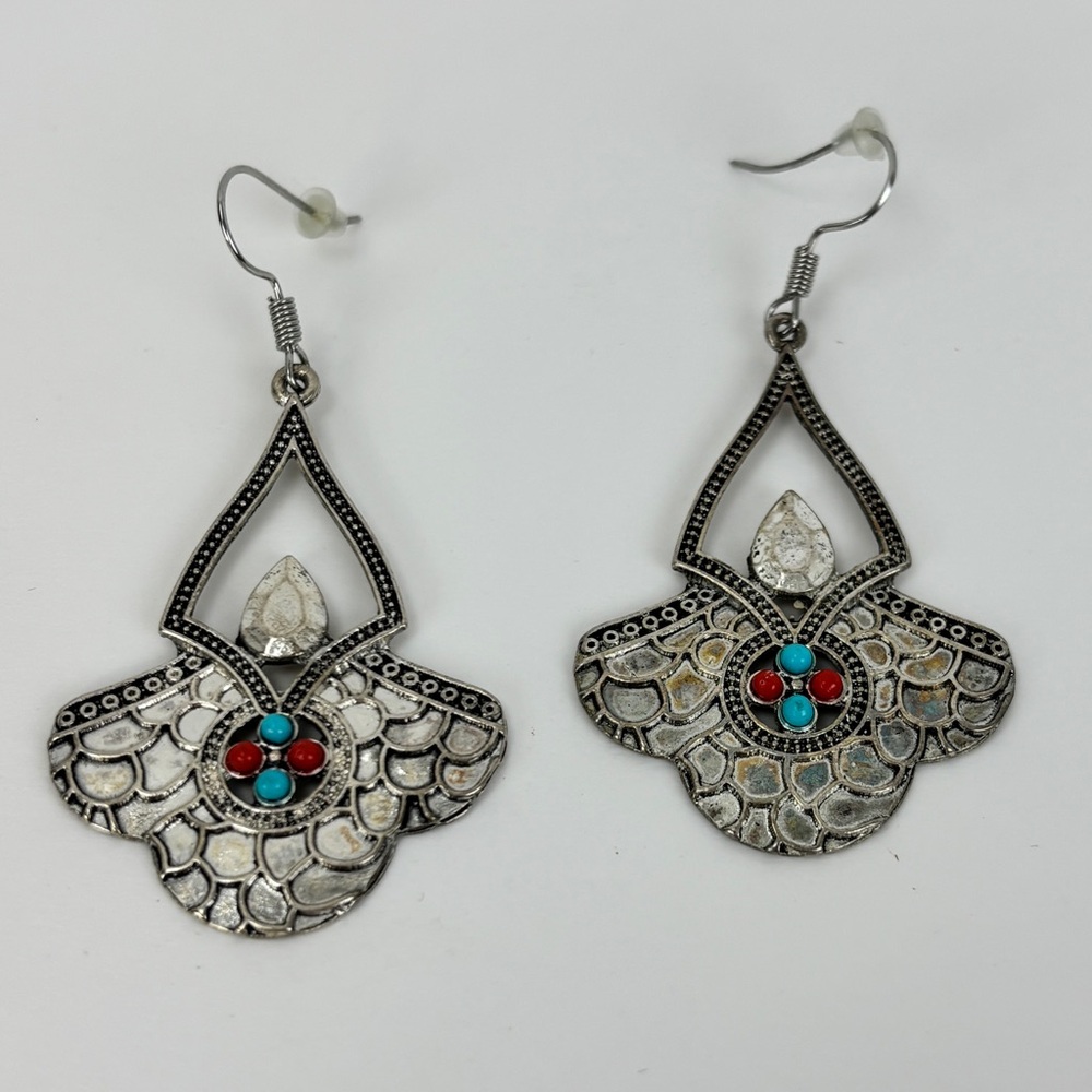Elegant Silver and Turquoise Earrings